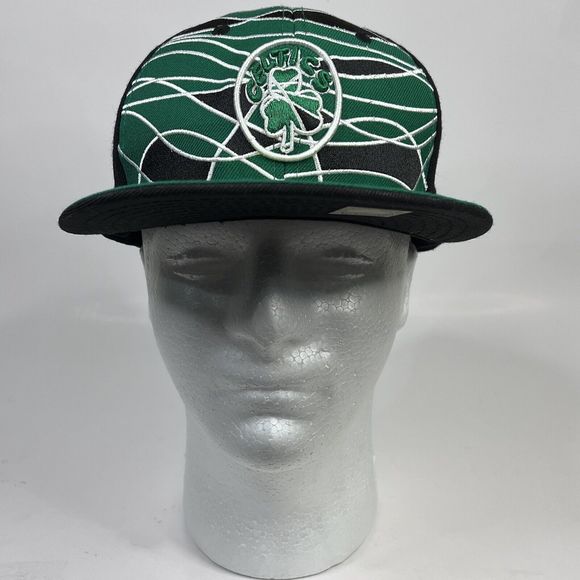 Boston Celtics New Era 59Fifty SnapBack Hat Cap Hardwood Classics Green Black - Picture 2 of 12